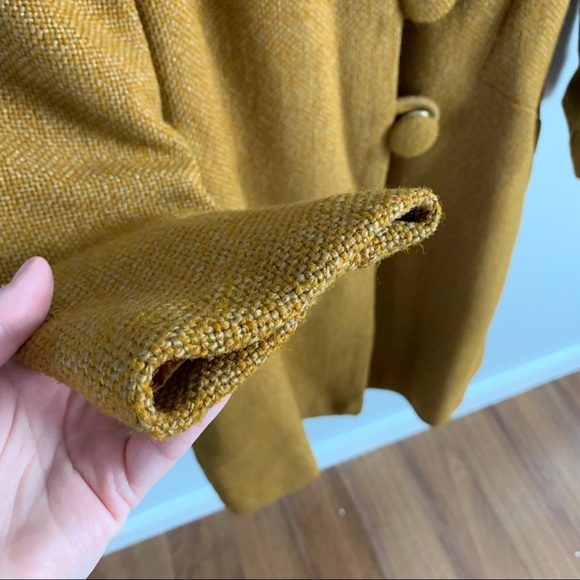 Vintage | Unbranded Women’s Tweed Mustard Jacket - Picture 2 of 10